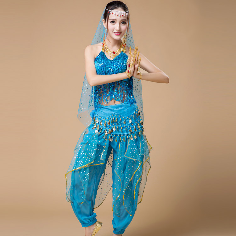 4pcs Поставите Фаза Перформанси Стомак Танц Костим Bollywood Циганска Костими Жените Стомак Танц Индија Египет Танцување