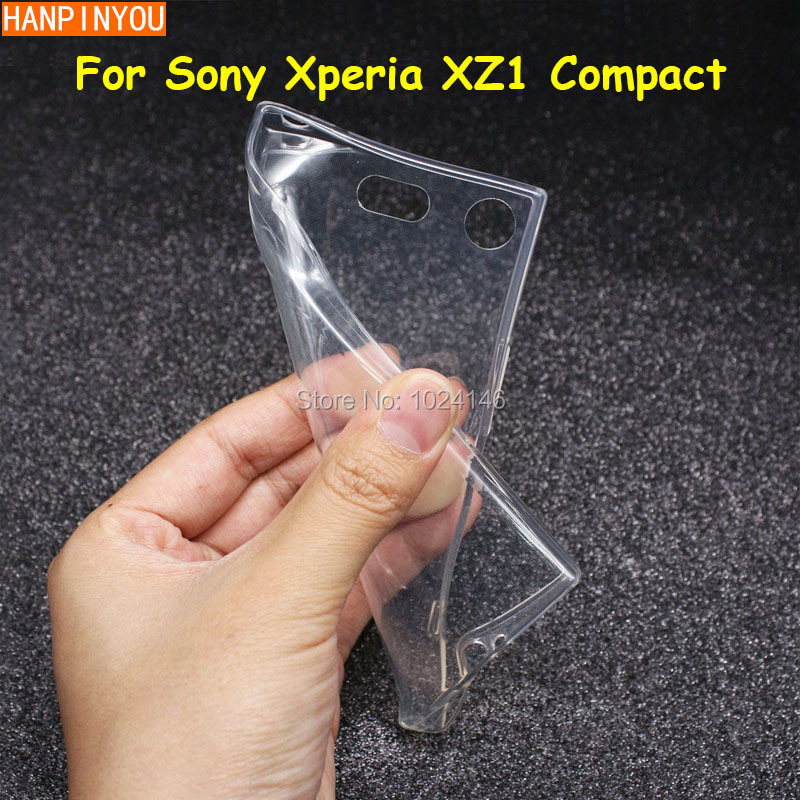 За Sony Xperia XZ1 Компактен / Мини 4.6 Тенок Кристално Јасна Транспарентен Мека TPU Назад Случај Заштита на Кожата Маска