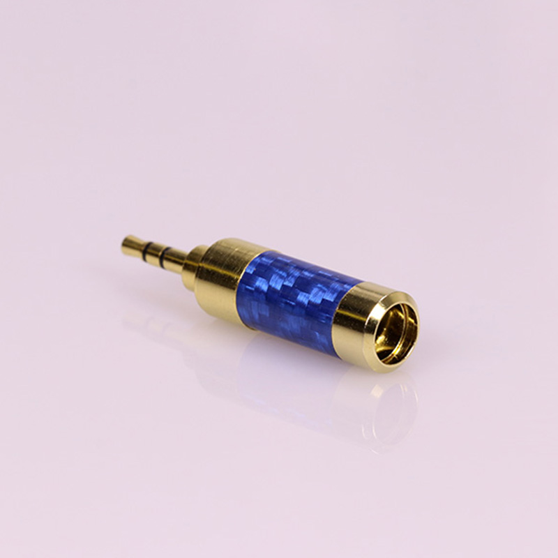 3Pcs Џек 2,5 mm 3 Пол Стерео Машки Plug Карбонски Влакна Адаптер Злато Позлатен Аудио Жица Лемење Конектор за кабел 6mm