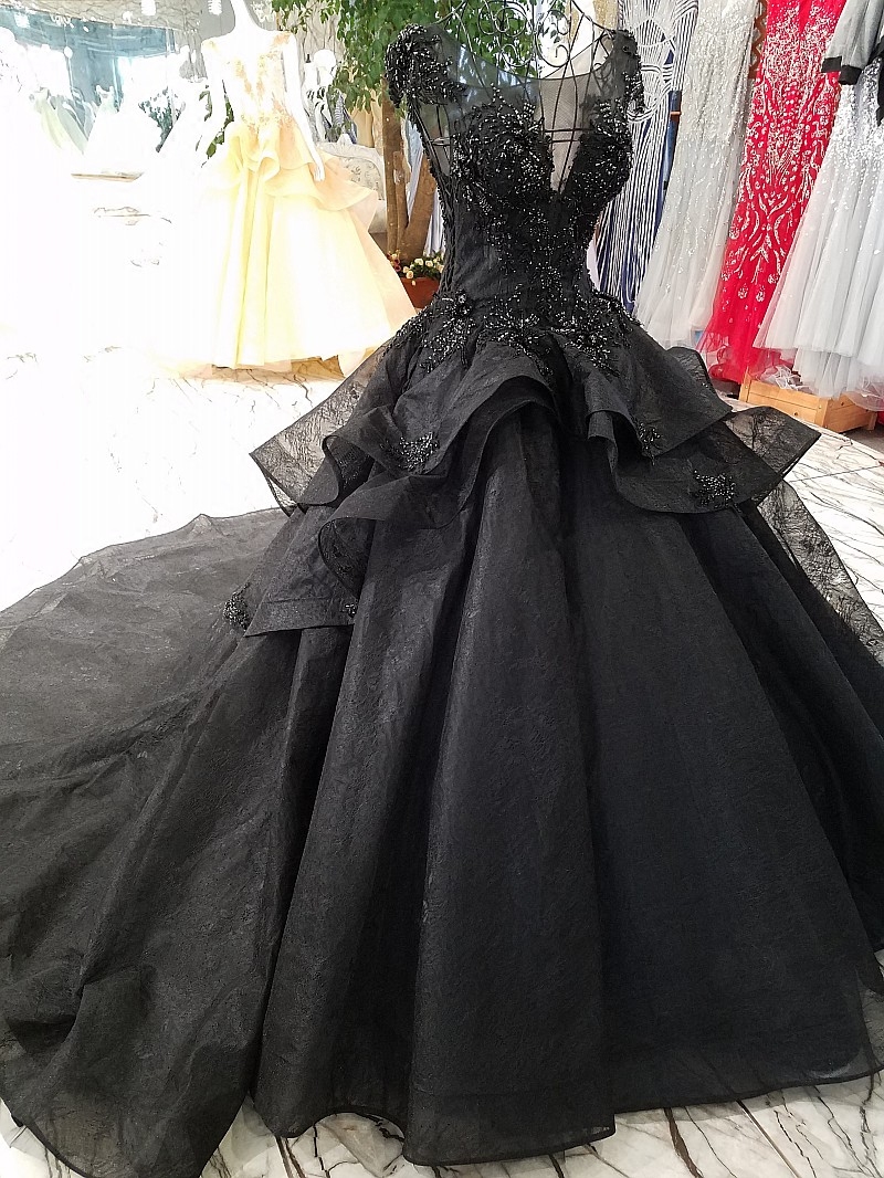 LSGT9574 црна чипка цвеќиња backless чипка пром фустани beading луксузни некогаш прилично vestidos де феста долго шопинг