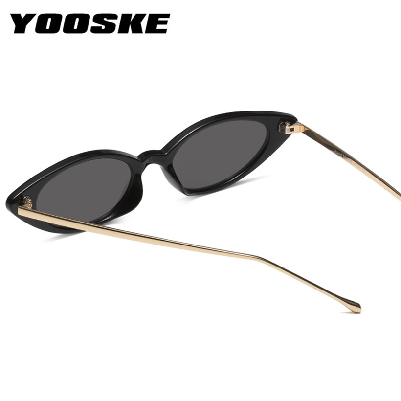 YOOSKE Жените Мала Мачка Око, очила за сонце Класичен бренд Дизајнер Овална Метална Рамка Сонце Очила За Женски Машки