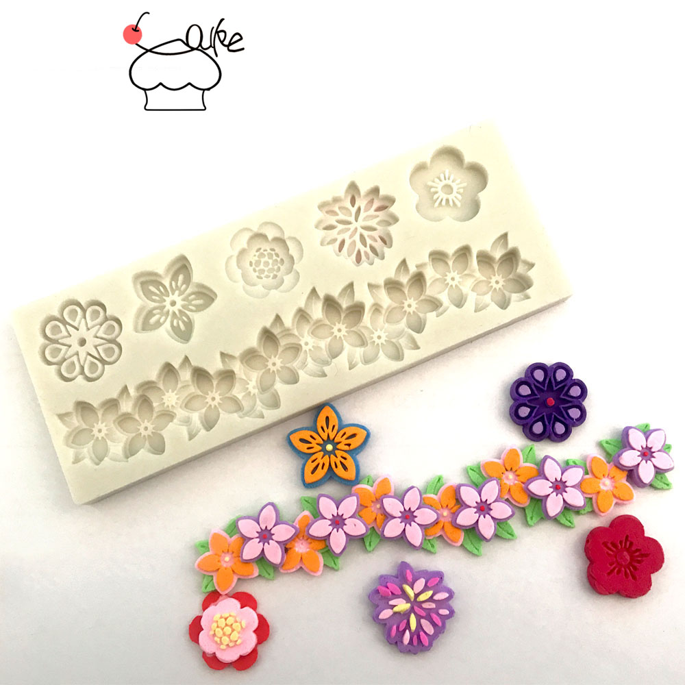 Aouke Калапи Цвеќиња силиконски калап фондан мувла торта декорирање алатки чоколадо gumpaste мувла L170