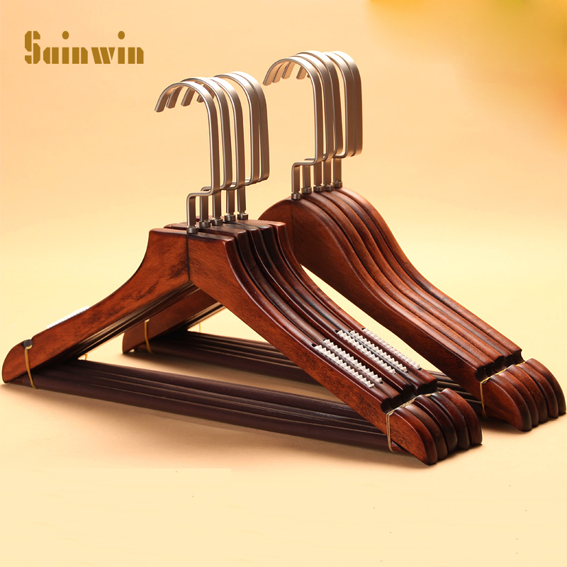 Sainwin 10pcs/многу 38cm/44cm дрвени закачалки за облека рек дрво, закачалка