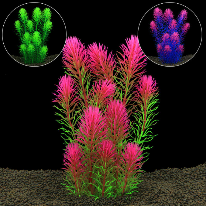 Новиот Дизајн Plstic Вештачки Растенијата Аквариум Декорација Риба Резервоарот Аквариум Вода се Засади Трева Украс 25cm