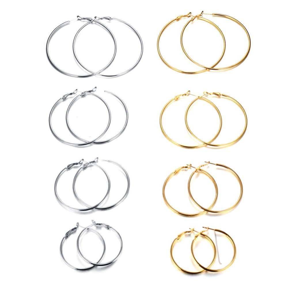 Vnox Жените Преголеми Мулти големина Обетки Голем Круг Големи Обрачот Женски Earring Накит Секојдневно Партија Накит