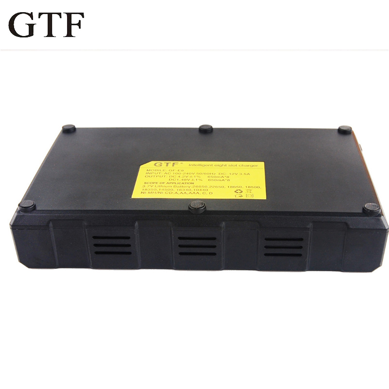 GTF Батерија Полнач E8 Лп Батеријата Двојна Батерија Полнач За 26650 22650 18650 18490 17670 17500 16340 14500 10440
