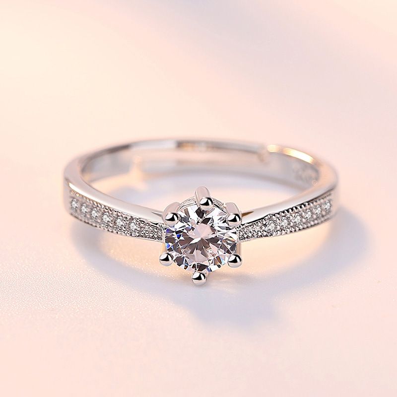 925 sterling silver мода сјајна кристал дами'wedding прст прстен жените прстени накит женски подарок пад на превозот