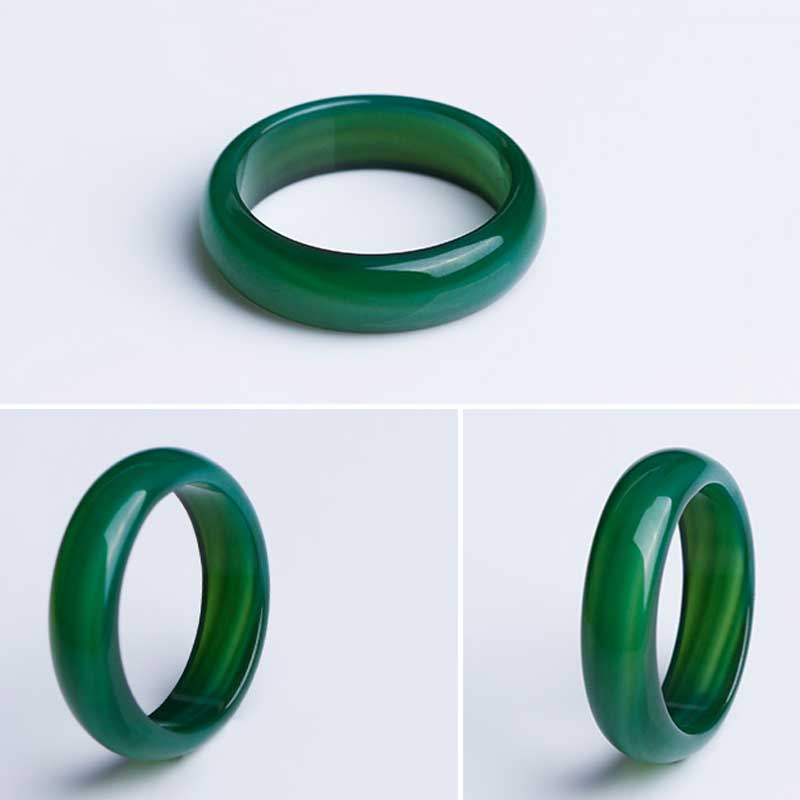 KYSZDL трговија на Големо 2 парчиња природни калцедон неколку прстени мода се мажи и жени на црвена и зелена бела црна