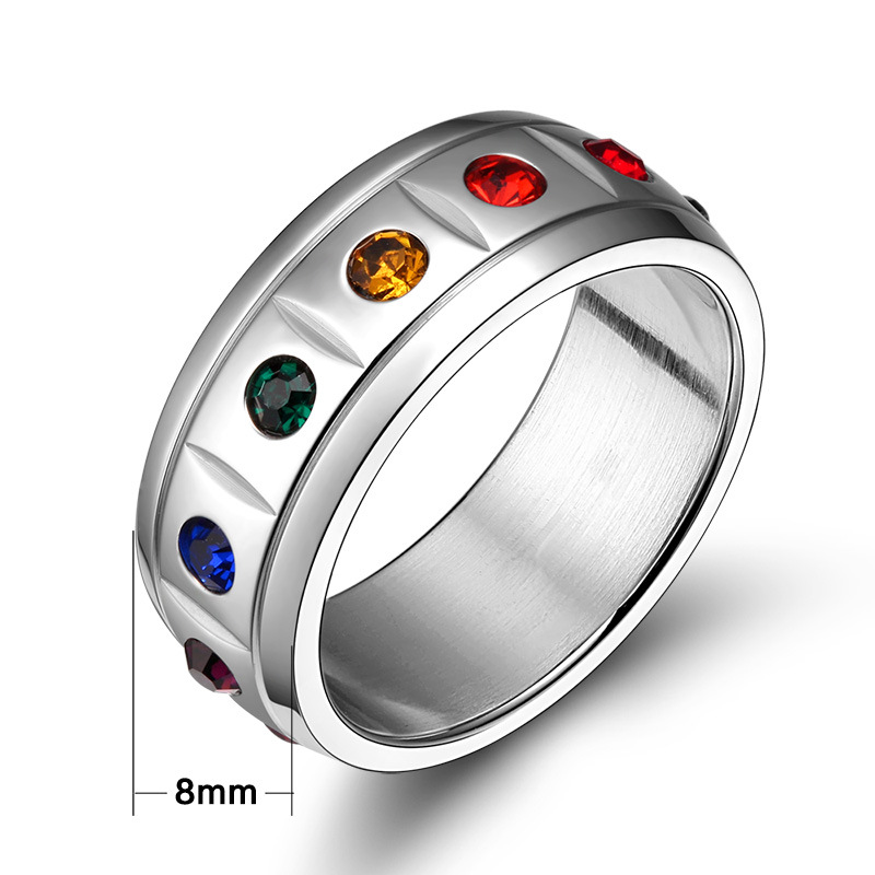 Титаниум челик унисекс прстен виножито Кубни Циркон неколку прстени ЛГБТ хомосексуалните љубителите на модата накит anel