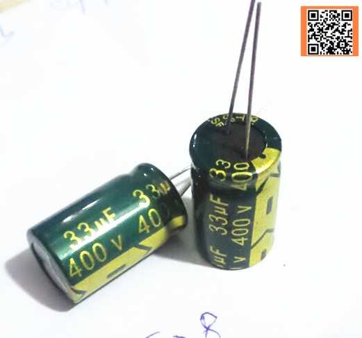100pcs/многу 33UF висока фреквенција ниска отпорност 400V 33UF алуминиум electrolytic capacitor големина 13*18 T28 400V33UF