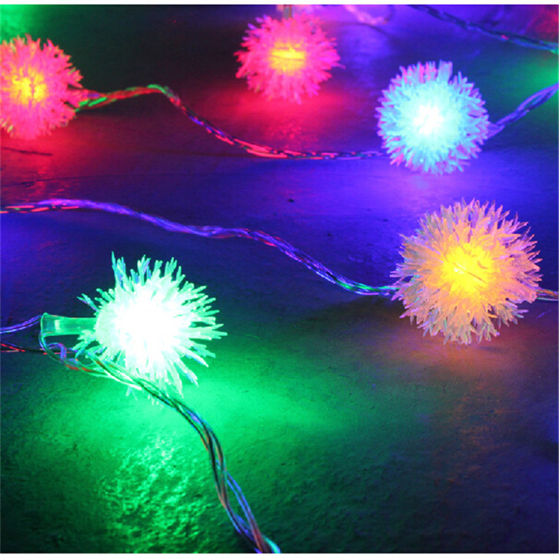 10M 50 LED Кожен Топката RGB Edelweiss Снегулка led String Светлина,220V/110V шарени Божиќ отворено led string светлина