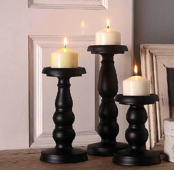 3PCS/set железо метал свеќа носителот столб свеќа стојат светилник за свадба дома празник декорација(H 15/23/32CM)