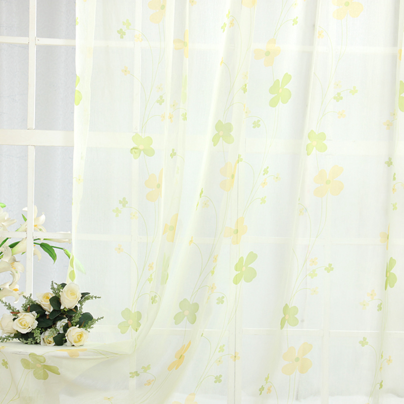 Цвет Печатени Зелена Завеса за Дневна Соба Прозорец Завеси за Спалната соба, Кујна Завеси
