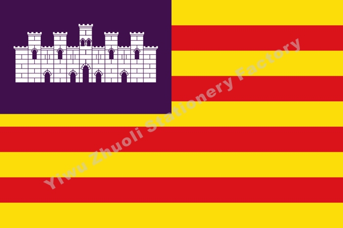 Balearic Острови Знаме 150X90cm (3x5FT) 120g 100D Полиестер Двојно Stitched Висок Квалитет Бесплатен Превозот Шпанија