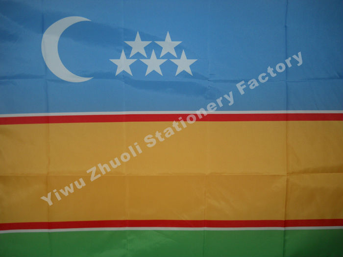 узбекистан Karakalpakstan Знаме 150X90cm (3x5FT) 120g 100D Полиестер Двојно Stitched Висок Квалитет Бесплатен Превозот