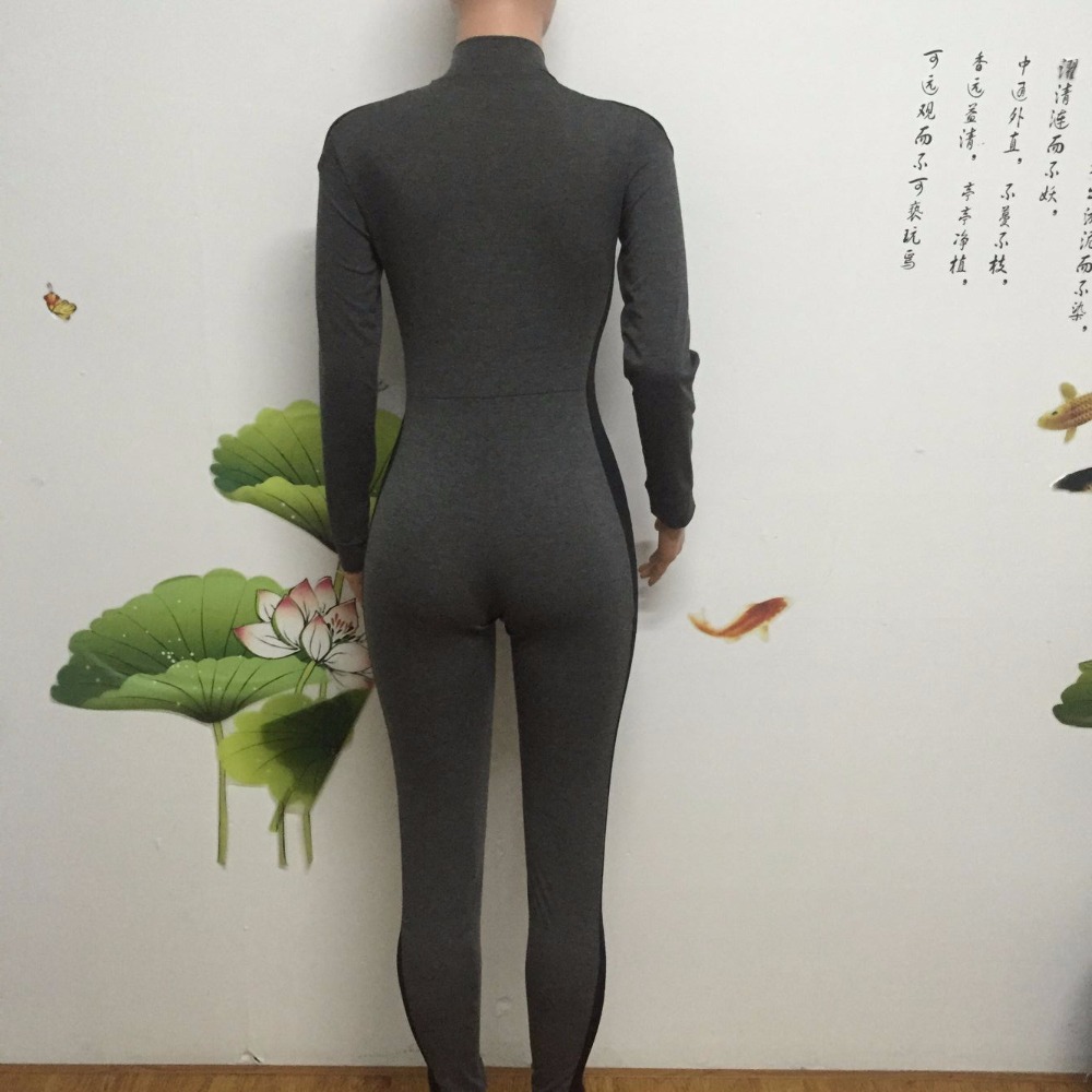 Пред Zip Жените Шарени Мода Обичните Rompers Едно Парче Целосна Bodysuits Улица Jumpsuits