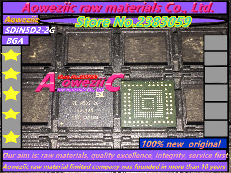 Aoweziic (1PCS) (2 ПАРЧИЊА) (5PCS) (10PCS) нови оригинални SDIN5D2-2G BGA Мемориски чип SDIN5D2 2G