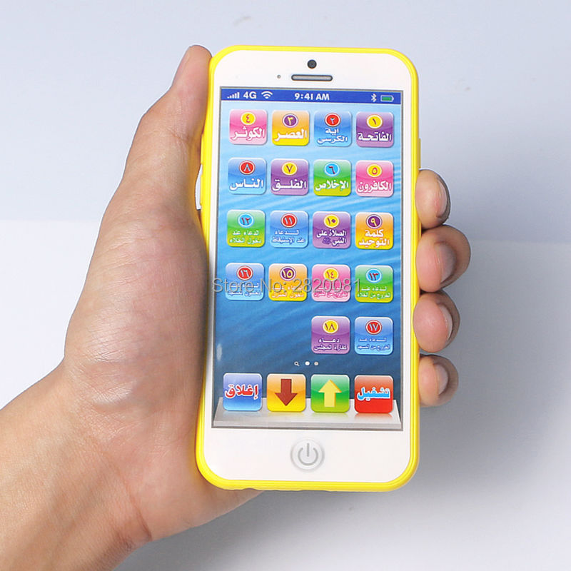 18 дел на Куранот мини играчка учење мобилен телефон со светлина,екран на допир за арапски јазик smart машина за муслимански