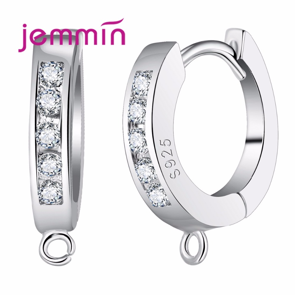 Jemmin 2017 925 Sterling Silver Високо Полиран DIY Обрачот Обетки Поплочен со ААА Австриската Кубни Циркони за Свадба