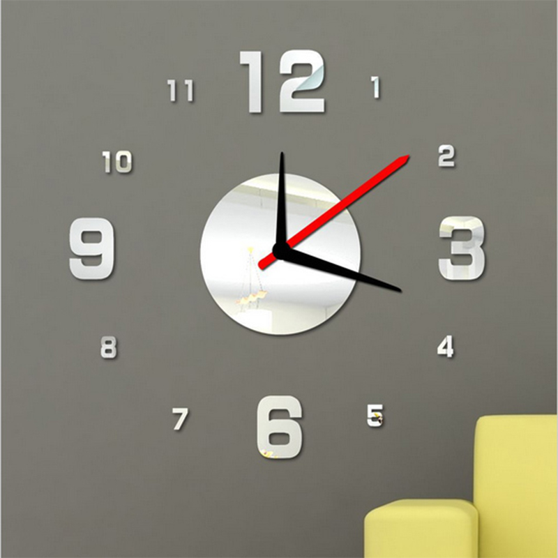 2018 побрза продажба огледало ѕидни часовници модерна кварц акрилик на часовникот на ѕидот 3d часовници налепници дневна
