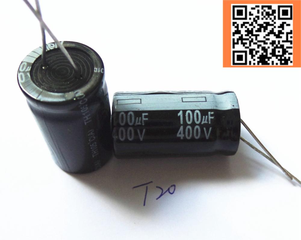 2 парчиња/многу 100UF 400V100UF алуминиум electrolytic capacitor големина 18*30 T20