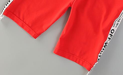 AiLe Зајакот 2017 Најновите Момчиња Облека Одговараат Кратко Sleeve Т Кошула + Панталони 2 Парчиња Модни Дуксери Лето