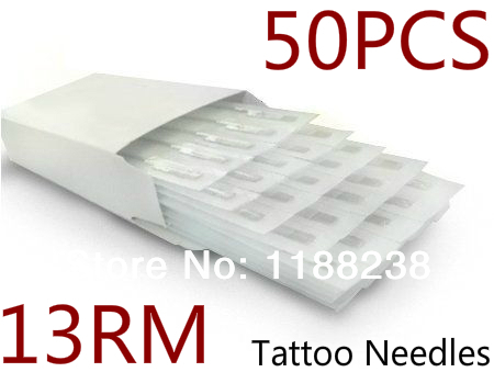 50PCS 13RM Претходна Направени за Еднократна употреба Sterilized Тетоважа Игли Круг Магнум Игли Нерѓосувачки Челик За