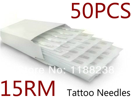 50PCS 15RM Претходна Направени за Еднократна употреба Sterilized Тетоважа Игли Круг Магнум Игли Нерѓосувачки Челик За