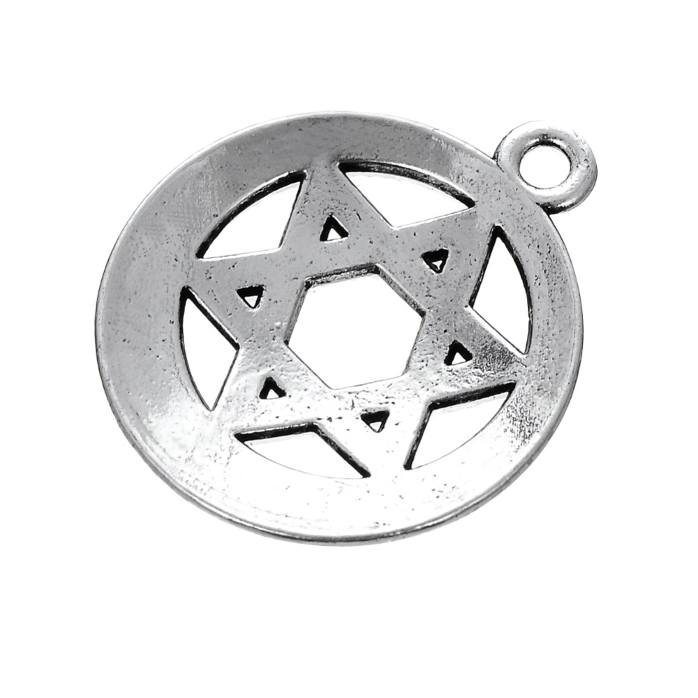 мојата форма 20pcs Тибетската Сребро Позлатен Hexagram хебрејски Ѕвездата на Давид Шарм