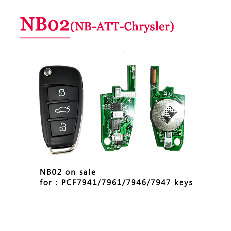 (5 компјутери /многу ) NB02 3 копчето на далечинскиот клуч со NB-ATT-Chrysle модел за URG200/KD900/KD200 машина