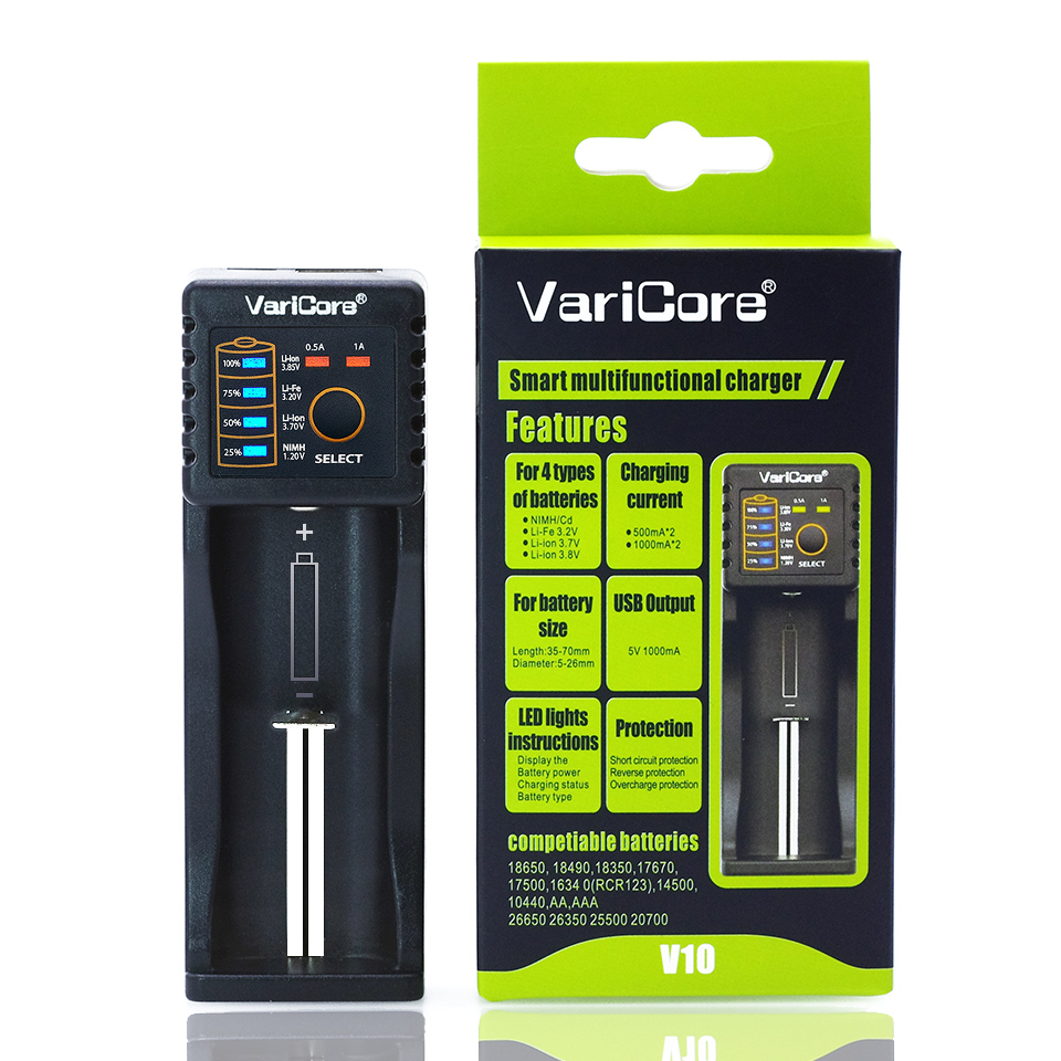 2018 VariCore V40 V20i V10 U4 LCD Батерија Полнач 3.7 V 18650 26650 18500 16340 14500 18350 Литиум Батерија АА / AAA