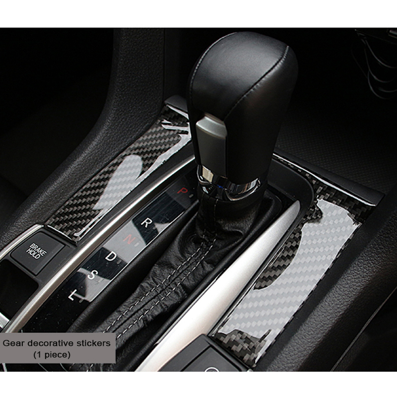 ZDPARTS Авто Внатрешни работи Карбонски Влакна Трим Налепници За Хонда 10 Граѓански 2017 Додатоци на Управувачот Брзини Shift Panel
