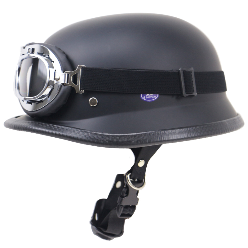 Лесни Ретро мотор шлем ТОЧКА одобрени германски Стил мото шлем со Очила мат црна и сјајни црни достапни