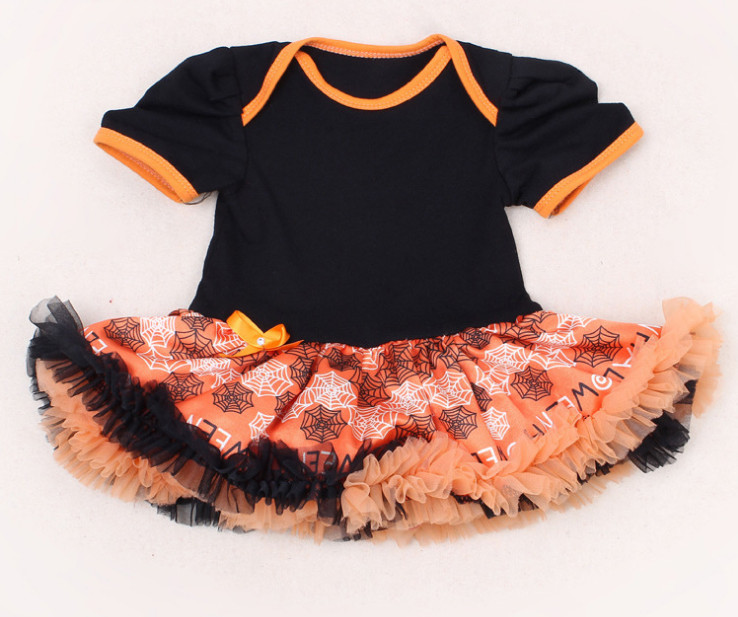 Тиква Бебе Девојка Ноќта На Вештерките Носии Чипка Petti Rompers Фустани Jumpsuit Fantasias Infantil Девојки Облека Новороденче