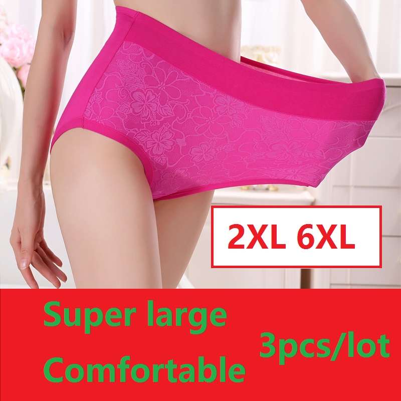 3XL,6XL Супер големи Жените кратко лејди гаќи 95%бамбус влакна underwears висока половината 3pcs/многу