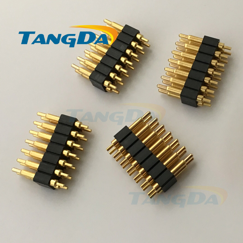 Tangda pogo pin конектор 2*(12+2)mm 14PIN POGO PIN двоен ред 14P pin двојно вметната плоча заварување Бесплатен Превозот
