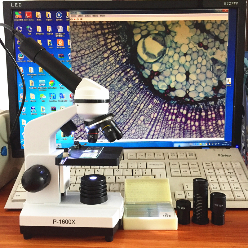 AIBOULLY За биолошки микроскопија 23.2 mm големината на порите Електронски окуларот 2 мегапиксели Видео микроскоп Видео