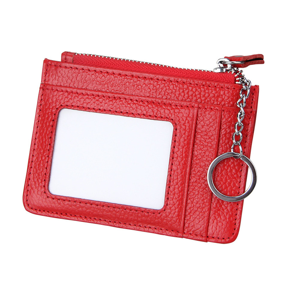 Луксузна Вистинска Кожа Анти-RFID Кредитна Количка Паричникот мини тенок паричникот картичка & id носители човек жени