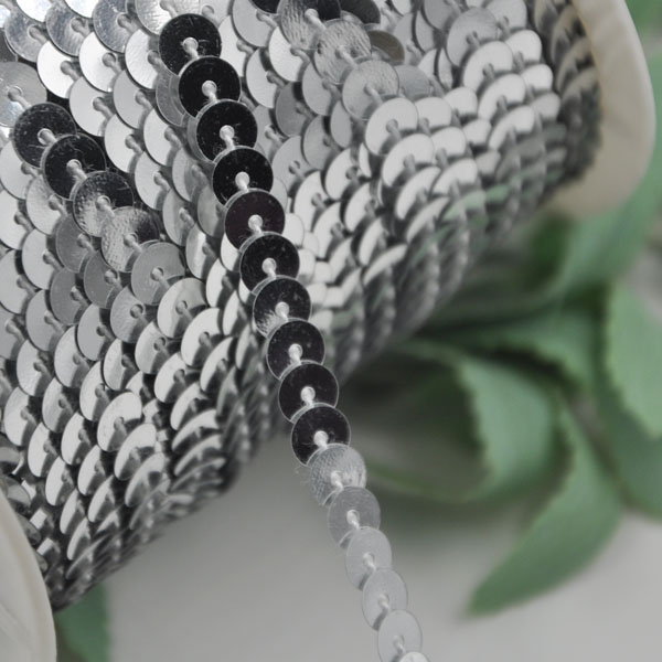 10Y Сребрена Боја Sequin Лента Spangle Чипка Шиење Декорација Свадба Везови Трим Diy S16