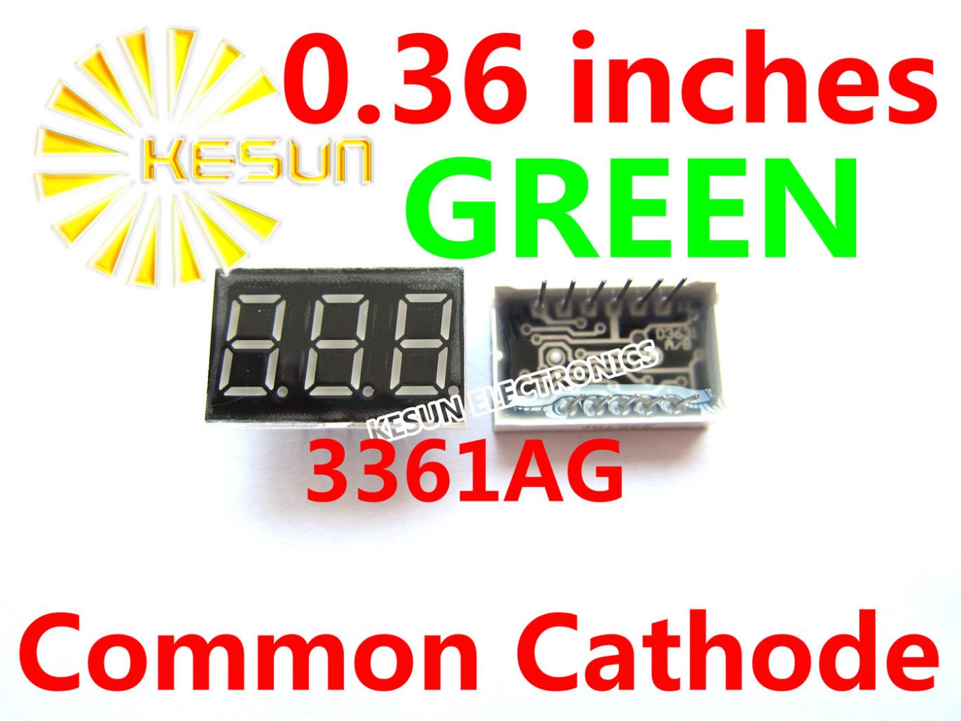БЕСПЛАТЕН ПРЕВОЗОТ 20PCS x 0.36 инчи Зелена Заеднички Катоден 3 Дигитален Цевка 3361AG LED Дисплеј Модул
