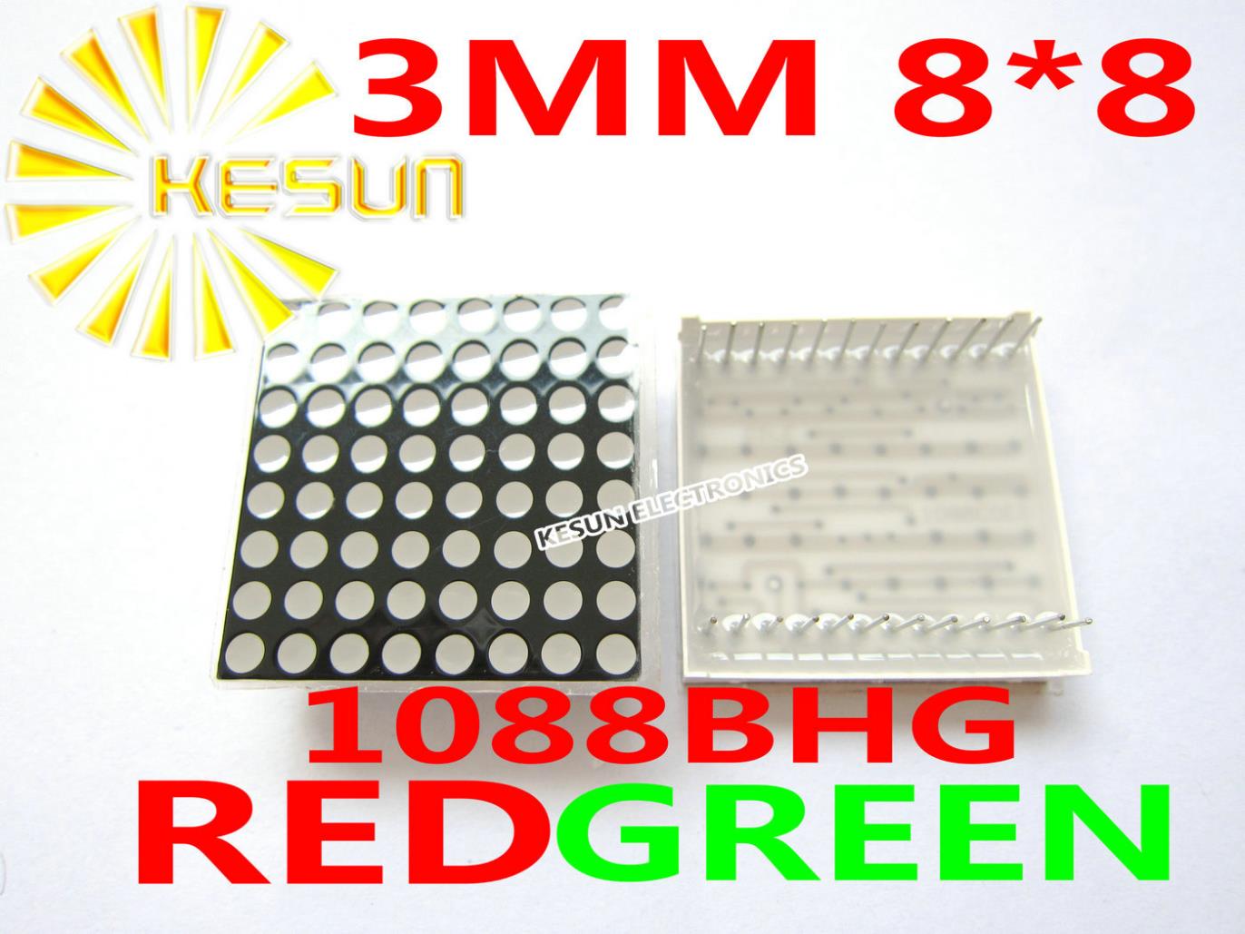 БЕСПЛАТЕН ПРЕВОЗОТ 10PCS 3ММ 8X8 Црвена Зелена bi-боја Заеднички Анодна 32*32 LED Dot Matrix Дигитални Цевка Модул 1088BHG