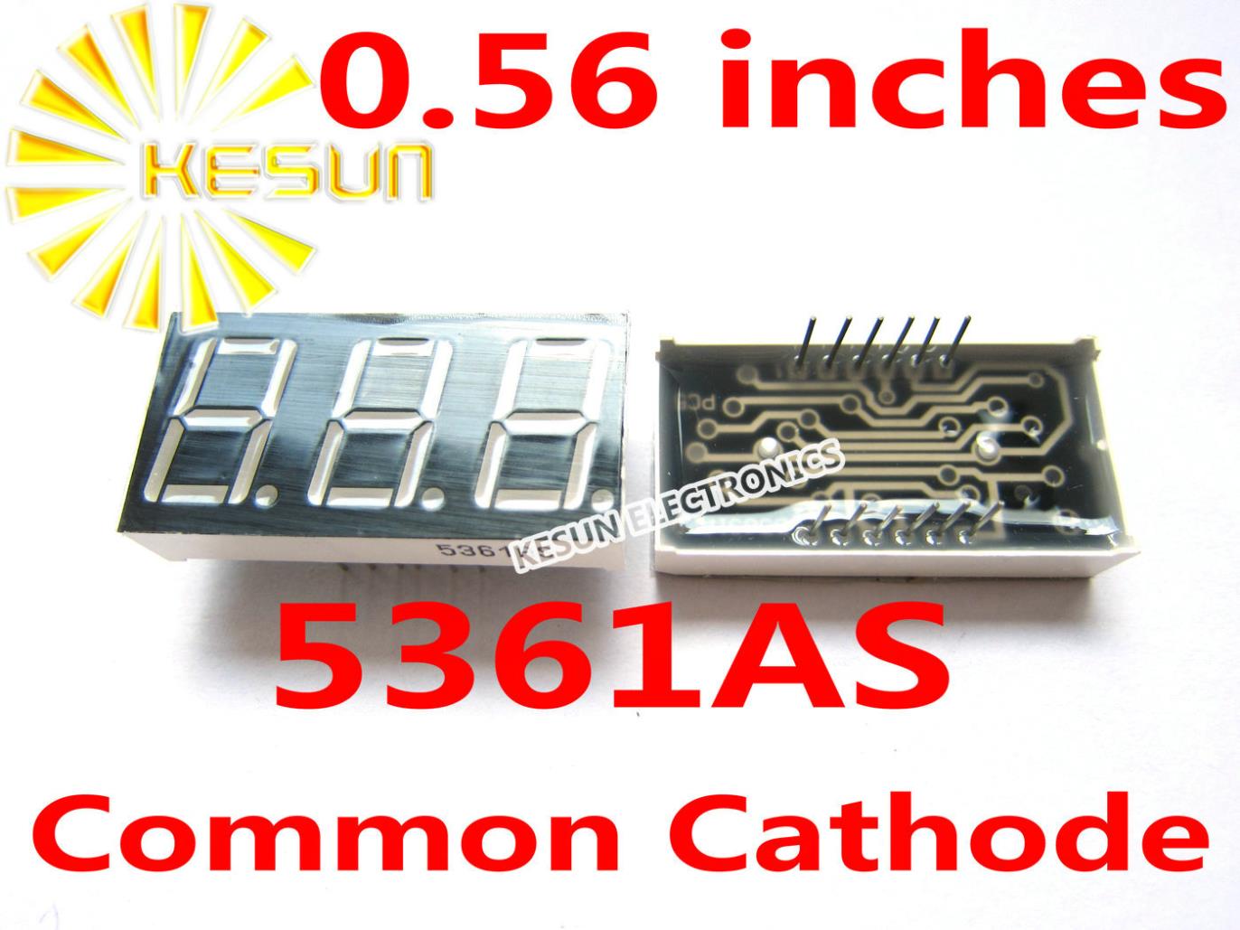 100PCS x 0.56 инчи Црвено Заеднички Катоден 3 Дигитален Цевка 5361AS LED Дисплеј Модул