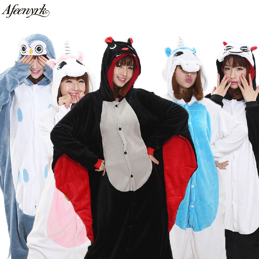 Afeenyrk трговија на Големо Бод пижами за Возрасни групи животинско панда еднорог Унисекс Onesie Мода Фланелен боксери