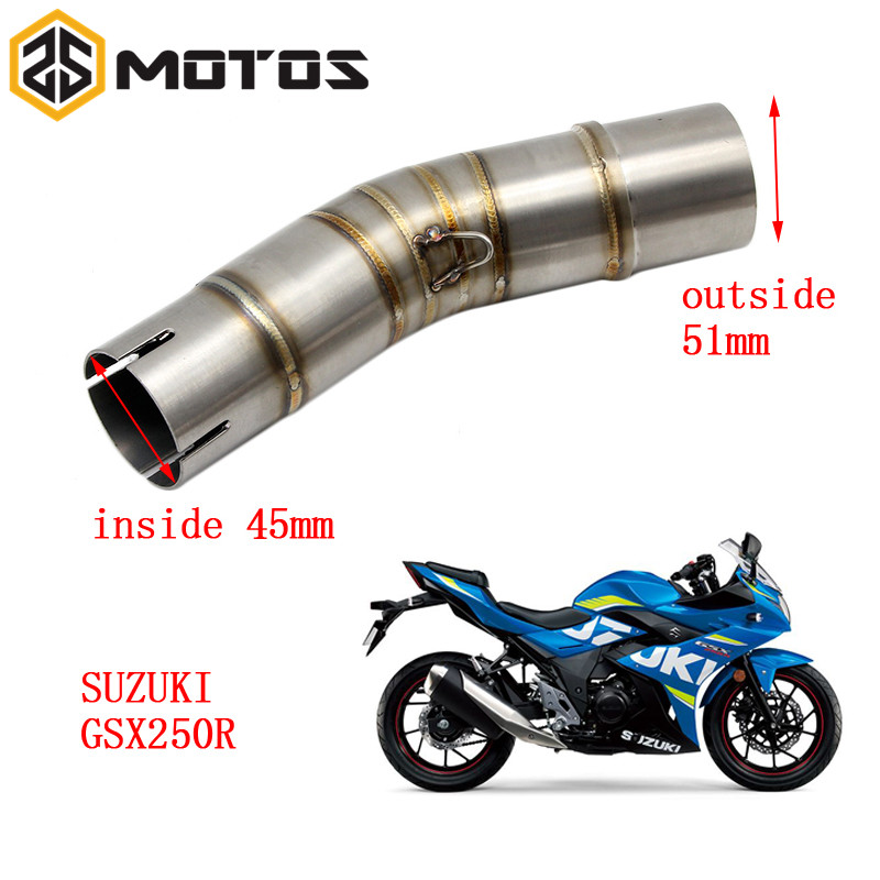 ZS MOTOS Мотоцикл Издувните Средината Цевка За SUZUKI GSX250R Без Издувни