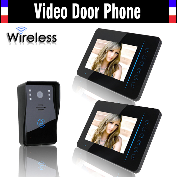Безжичен Wifi Видео Спогодба Вратата Телефон Систем 7 Инчен Видео Врата IR Ноќ Визија Водоотпорен Камера Камера 1 + 2