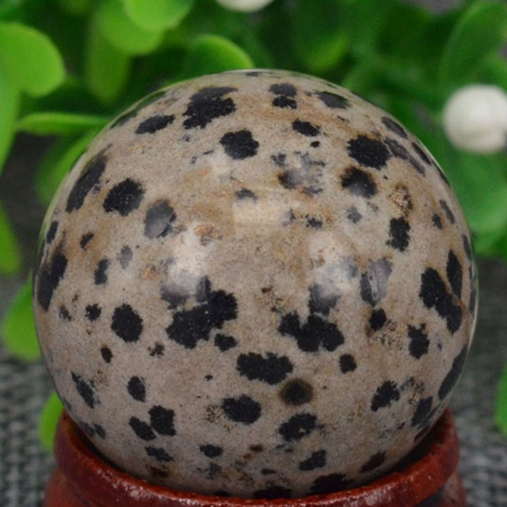 (1.2)30ММ Природни скапоцен камен Dalmation Џаспер Сфера Кристал Земјината Топка Чакра Исцелување Реики Камен Резба Занаети