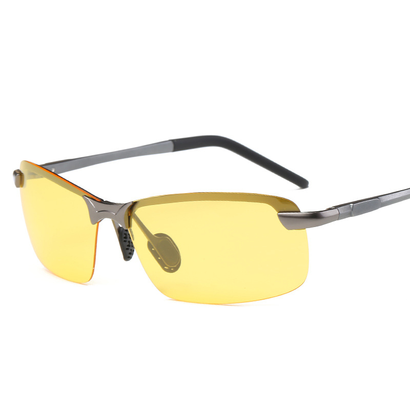CIVICHIC Ал Mg Поларизирани очила за сонце Мажите HD Возење Очила Светлина Полу Rimless Eyewear Ден Ноќ Очила Кул Движење