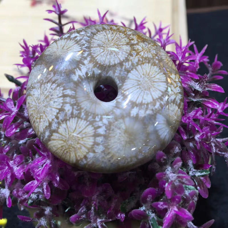 40mm крофна форма природни Chrysanthemum камен монистра природен ДИЈАМАНТ монистра за pendant правење 1 парче бесплатен