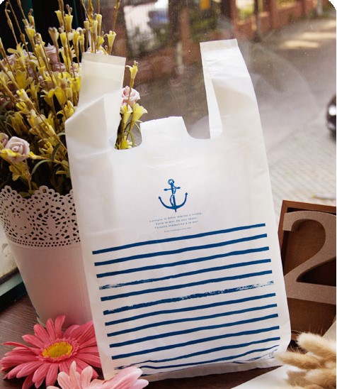 Бесплатен превозот сина лента брод сидро декорација светло жолта пакување торба пластична кеса десерт/бонбони/подарок